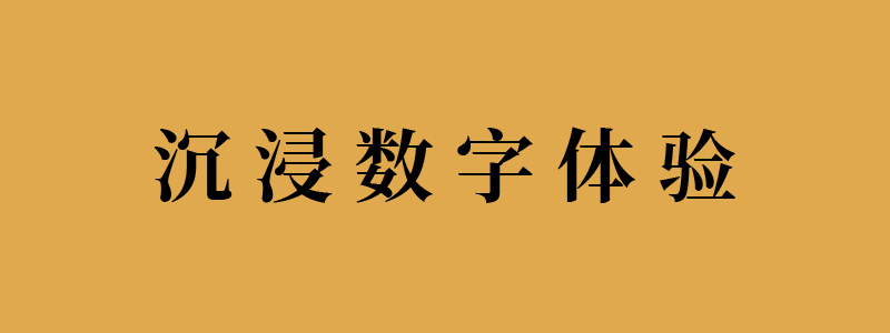 沉浸數字體(tǐ)驗